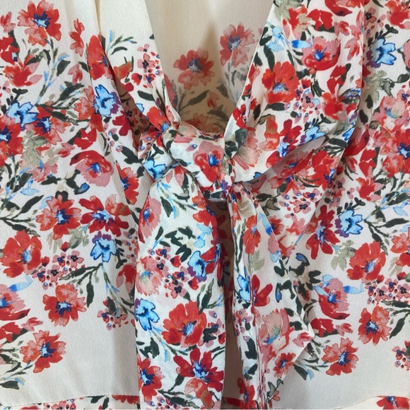 INTERMIX Greer Tie Front Peplum Top - Picture 5 of 11